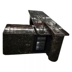 总裁办公茶台天然大理石茶桌智能高端升降隐藏电磁炉轻奢现代会客