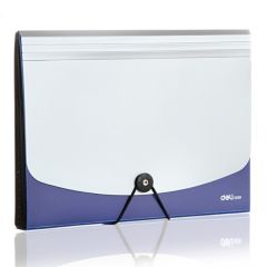 得力 5558 简约双色 绳扣式 风琴包 A4 蓝色