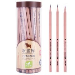 得力 S907 原木色 无擦 木杆铅笔 2B 50支装